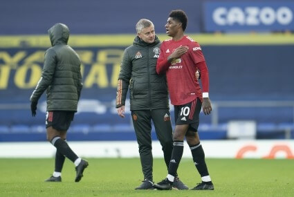 Ole Gunnar Solskjaer (L) i Marcus Rashford