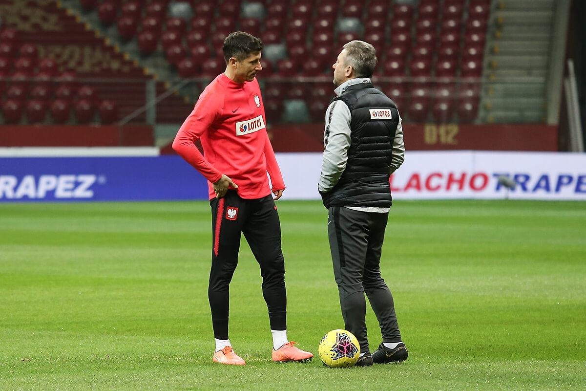 Robert Lewandowski i Jerzy Brzęczek