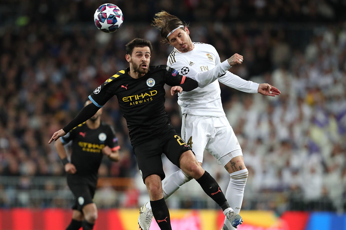 Sergio Ramos podczas meczu z Manchesterem City