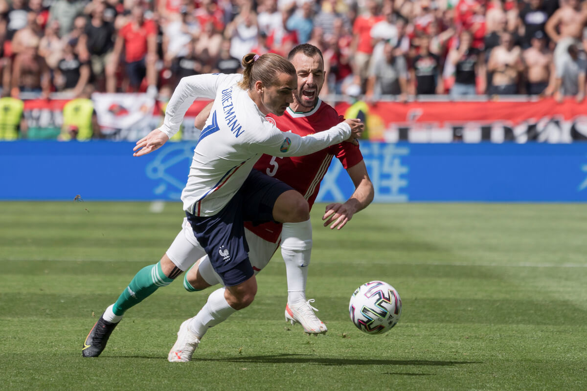 Antoine Griezmann w meczu z Węgrami