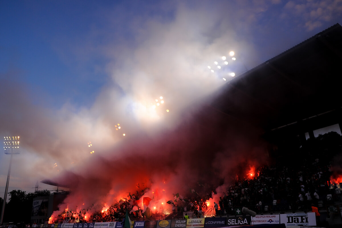 Kibice w meczu Radomiak - Legia