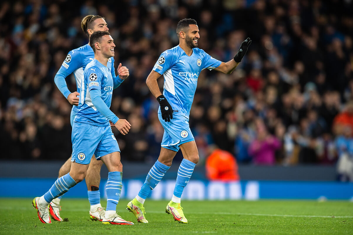 Jack Grealish, Phil Foden i Riyad Mahrez