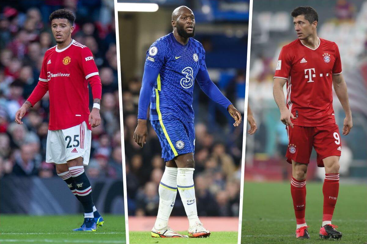 Jadon Sancho, Romelu Lukaku i Robert Lewandowski