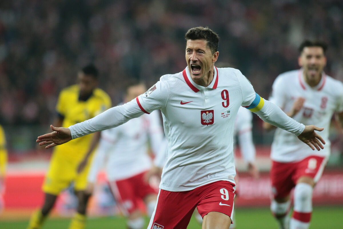 Lewandowski po zdobyciu gola ze Szwecją