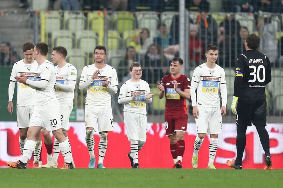 Piłkarze Szachtara Donieck podczas meczu z Lechią Gdańsk