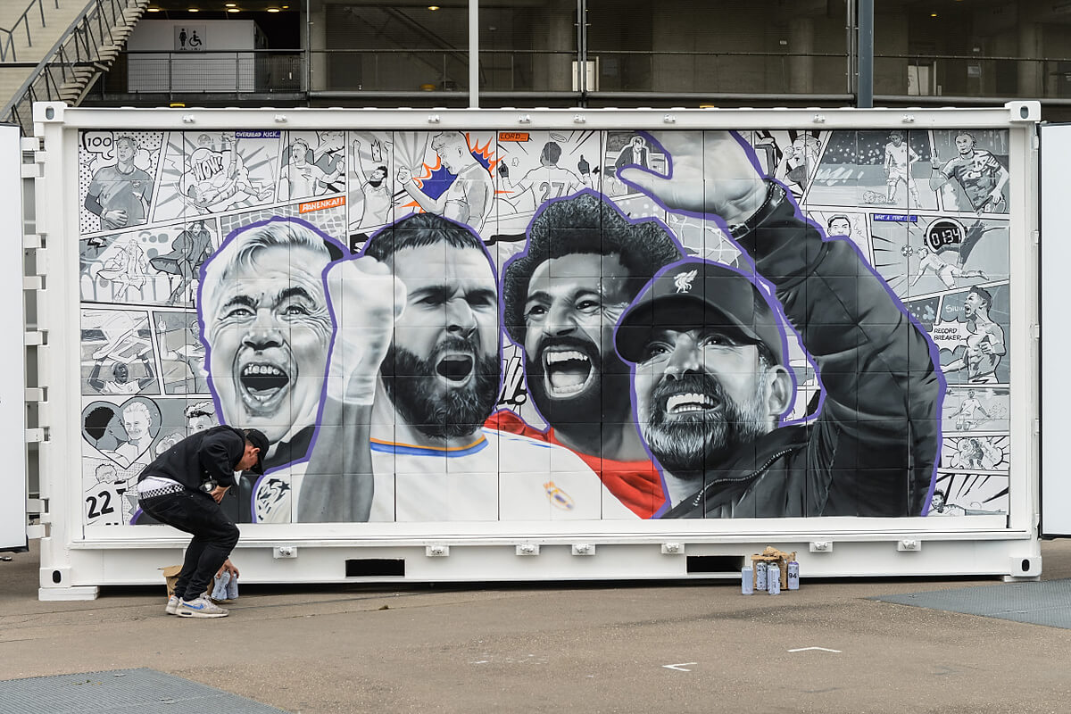 Mural pod Parc des Princes przed finałem Ligi Mistrzów