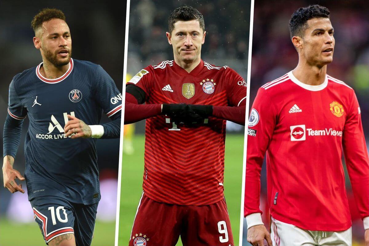 Neymar, Robert Lewandowski i Cristiano Ronaldo