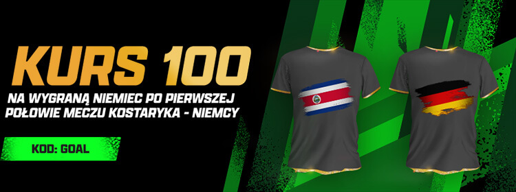 Kurs 100.00 na prowadzenie Niemiec do przerwy