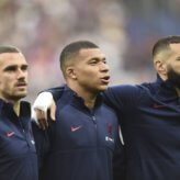 Antoine Griezmann, Kylian Mbappe i Karim Benzema