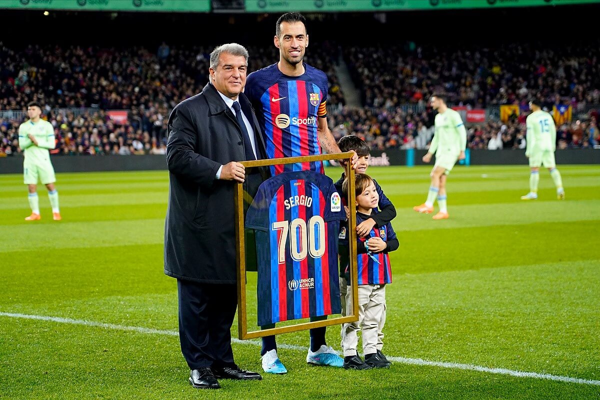 Joan Laporta i Sergio Busquets