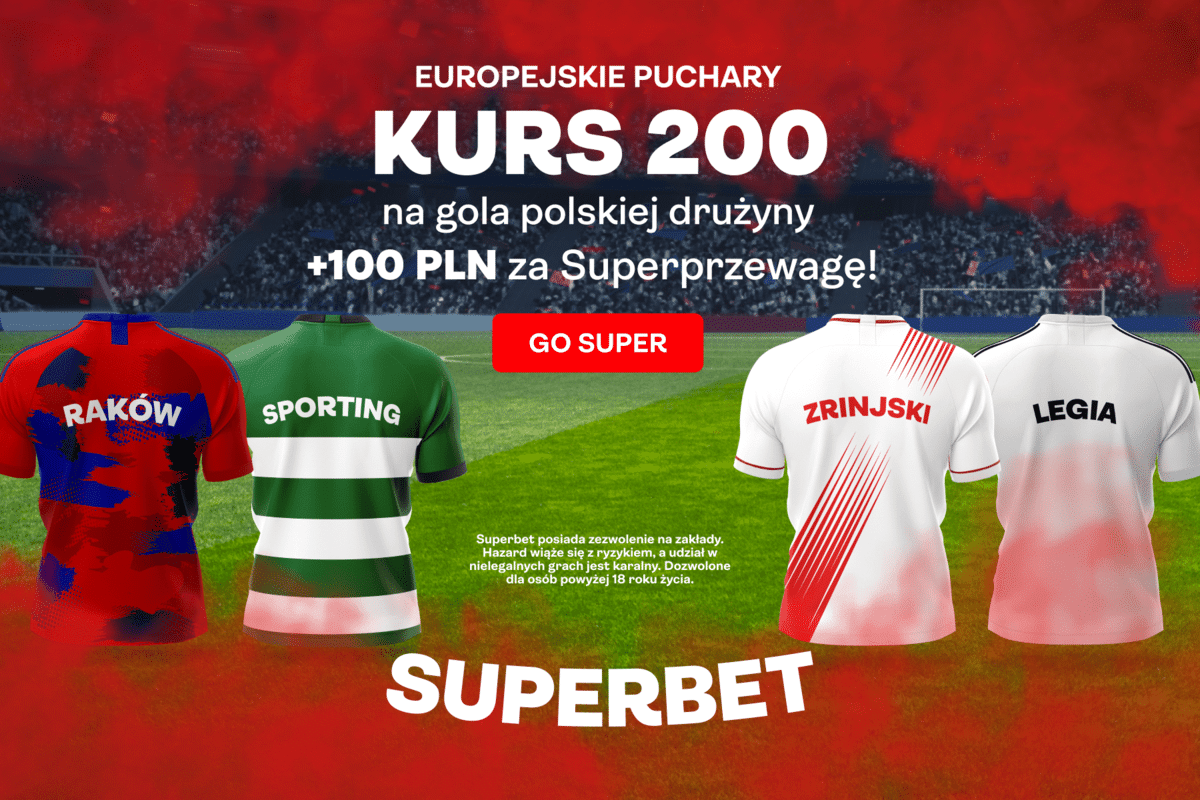 Kurs 200.00 na gola Legii lub Rakowa w Superbet