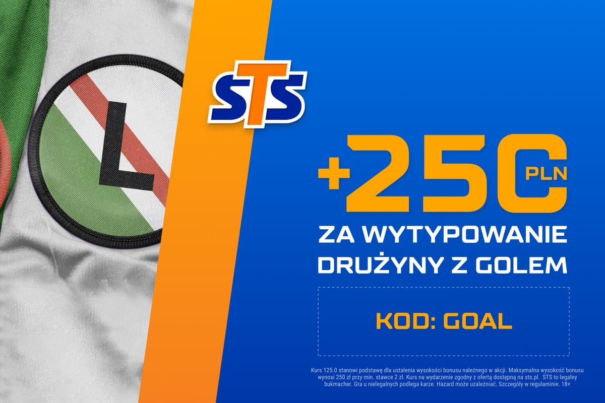 Śląsk Wrocław - Legia Warszawa: bonus 250 zł za wskazanie drużyny z golem
