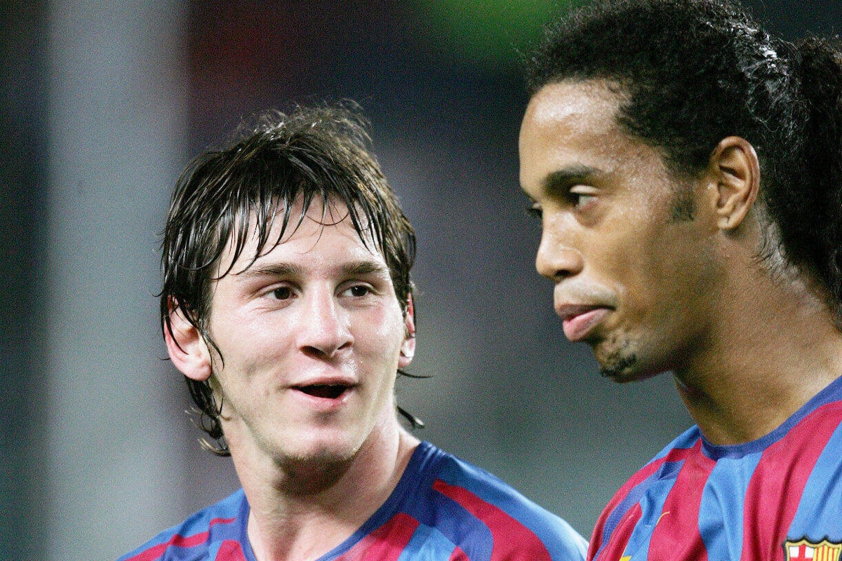 Messi i Ronaldinho w barwach FC Barcelony