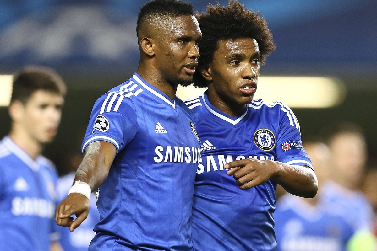 Samuel Eto'o i Willian w barwach Chelsea