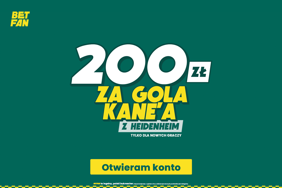 Bayern - Heidenheim: freebet 200 zł za gola Harry'ego Kane'a
