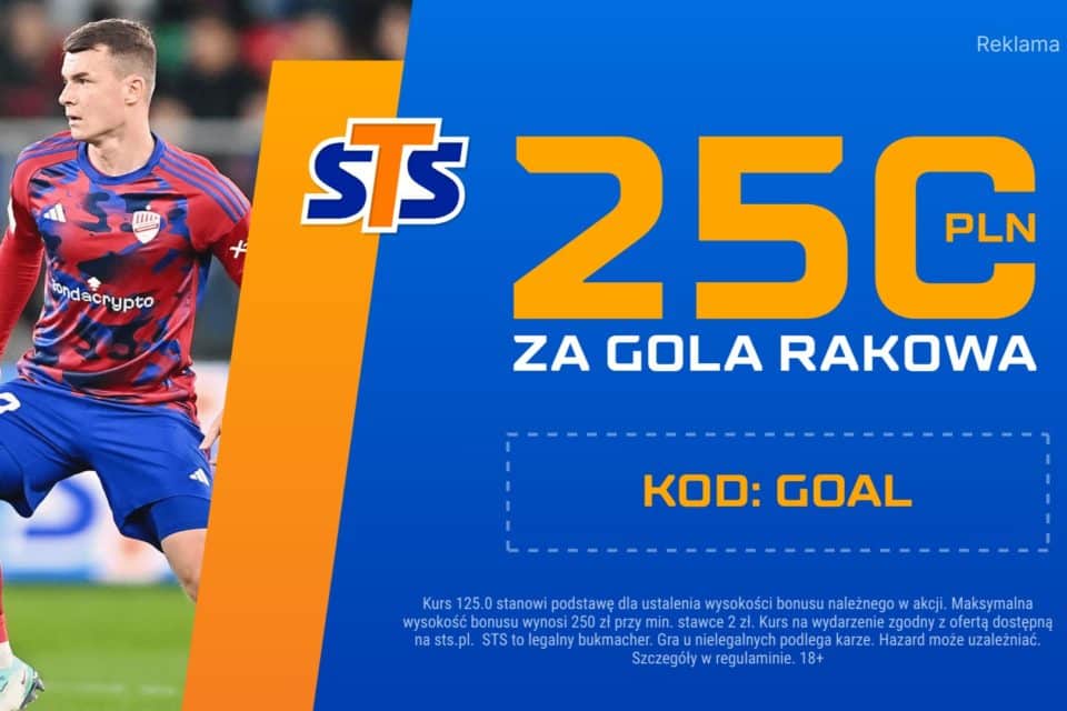 Sporting CP - Raków: bonus 250 zł za gola mistrzów Polski