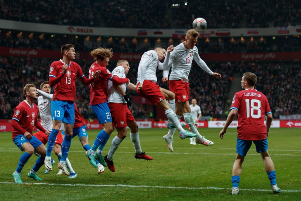Kadr z meczu Polska - Czechy