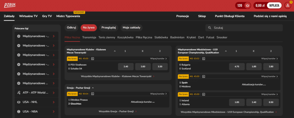zakłady na żywo w pzbuk