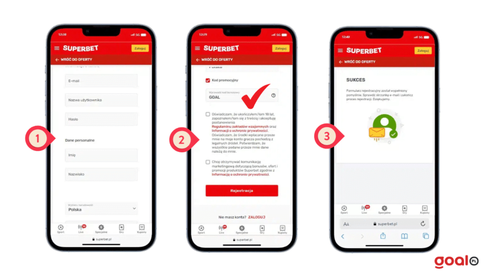 Kod promocyjny Superbet - rejestracja z kodem GOAL
