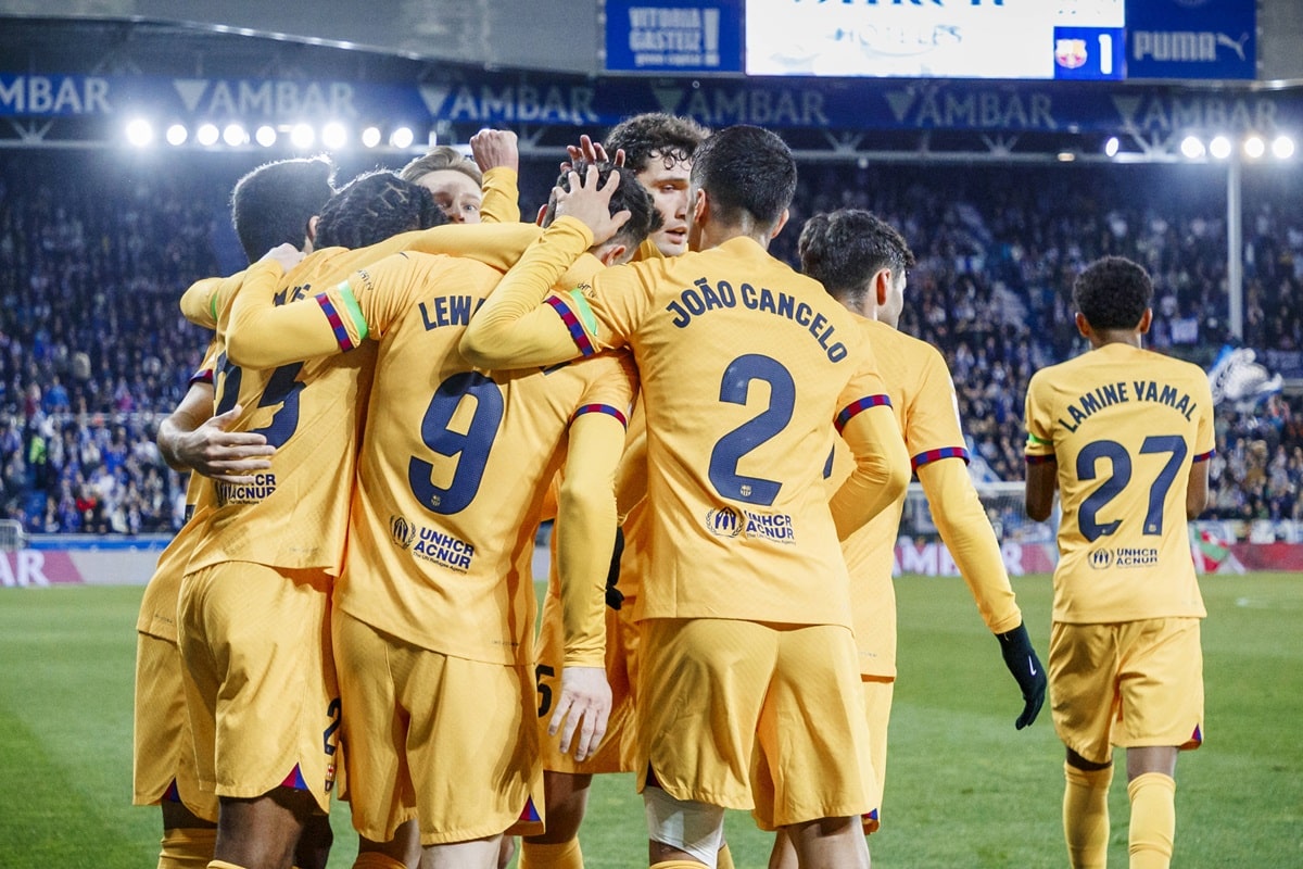 Drużyna Barcelony w meczu La Liga