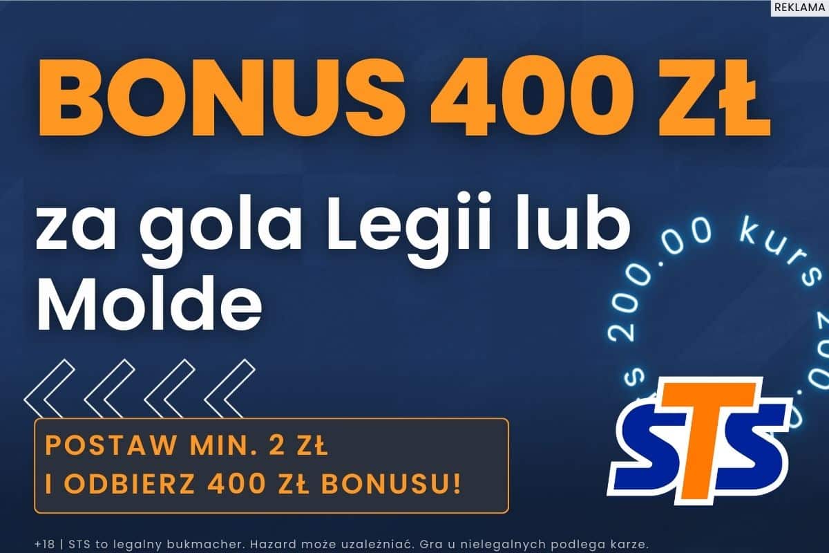 Bonus 400 zł za gola Legii lub Molde