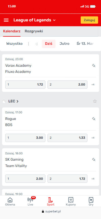 superbet zakłady esport