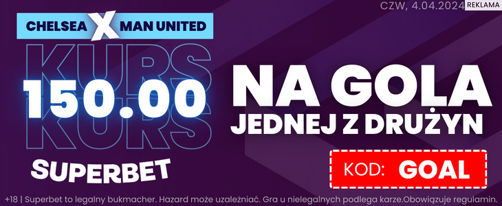 Chelsea - Manchester United kurs 150.00 na gola