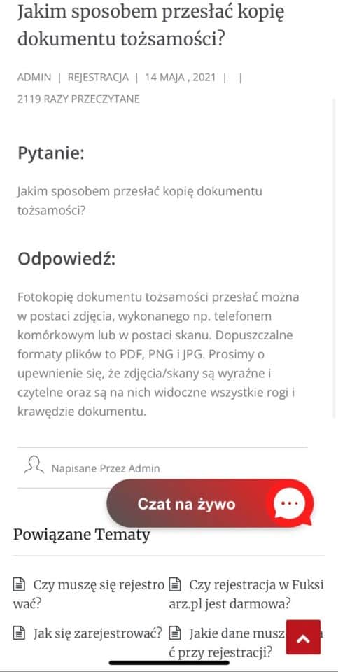 Fuksiarz weryfikacja tożsamości FAQ