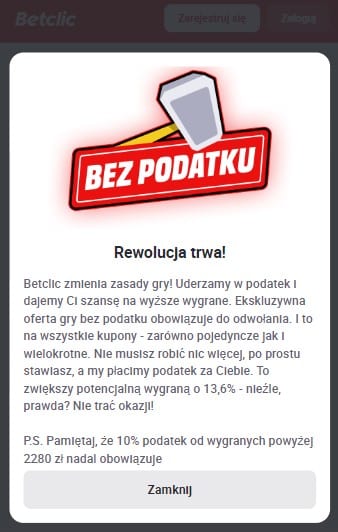 Betclic bez podatku