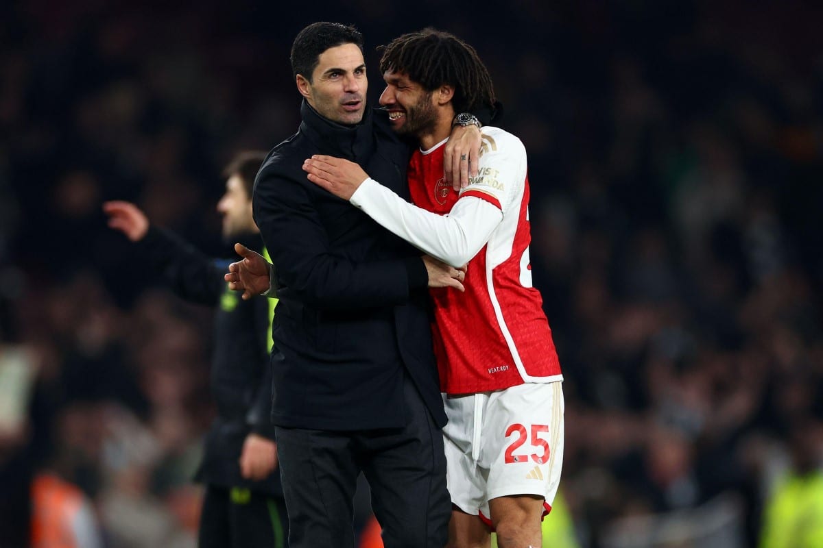 Mikel Arteta oraz Mohamed Elneny