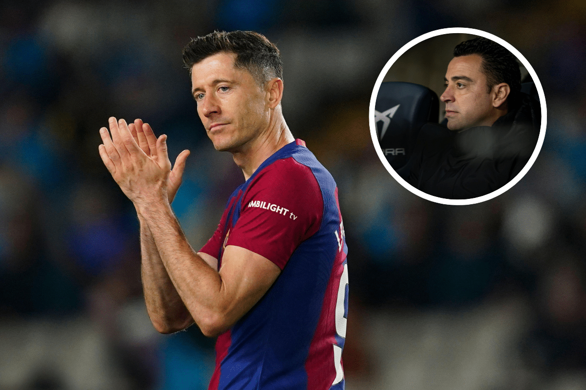 Xavi i Robert Lewandowski