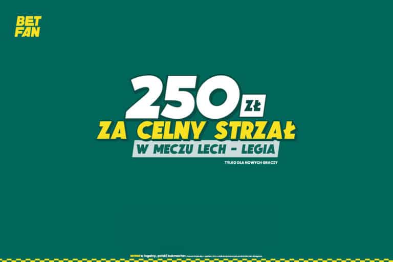 250 zł za celny strzał w meczu Lech - Legia