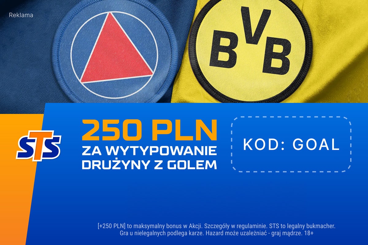 Bonus 250 zł za wytypowanie drużyny z golem w meczu PSG - BVB