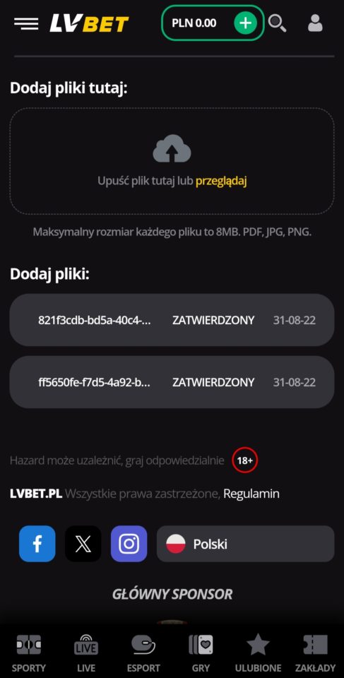 przesłanie dokumentów do lv bet