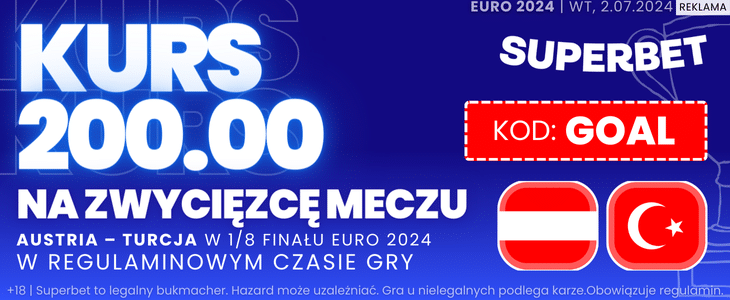 Promocja Superbet na mecz Austria - Turcja