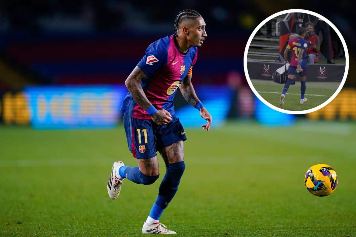 Raphinha w nietypowy sposób interweniuje w El Clasico, zabierając torbę medyczną Realu [Źródło: Goal]