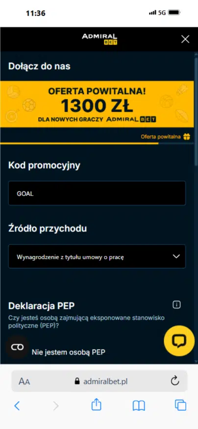 Admiralbet kod promocyjny
