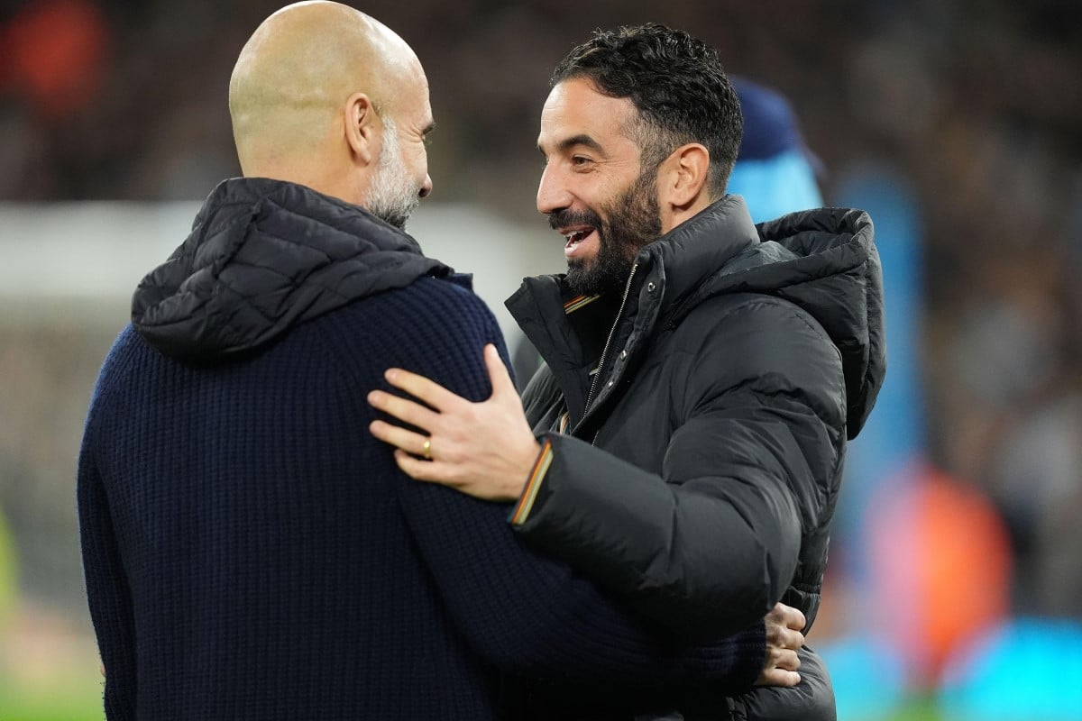 Pep Guardiola oraz Ruben Amorim