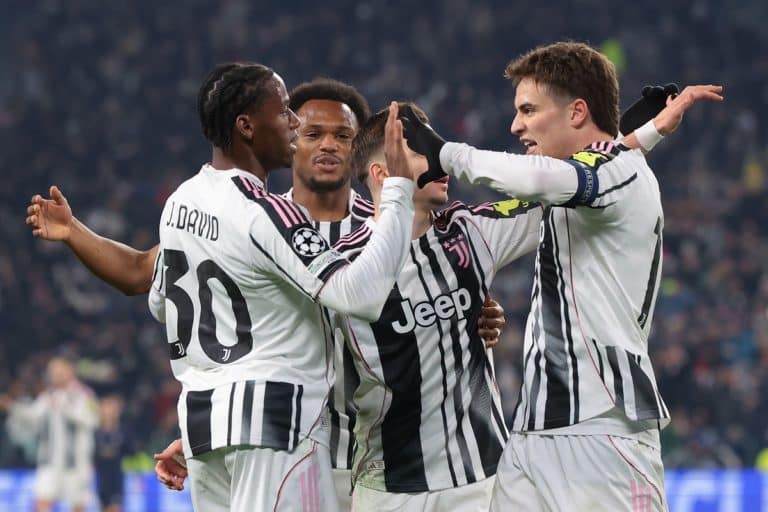 Jonathan David, Lois Openda, Francisco Conceicao i Kenan Yildiz (Juventus - Pafos FC)