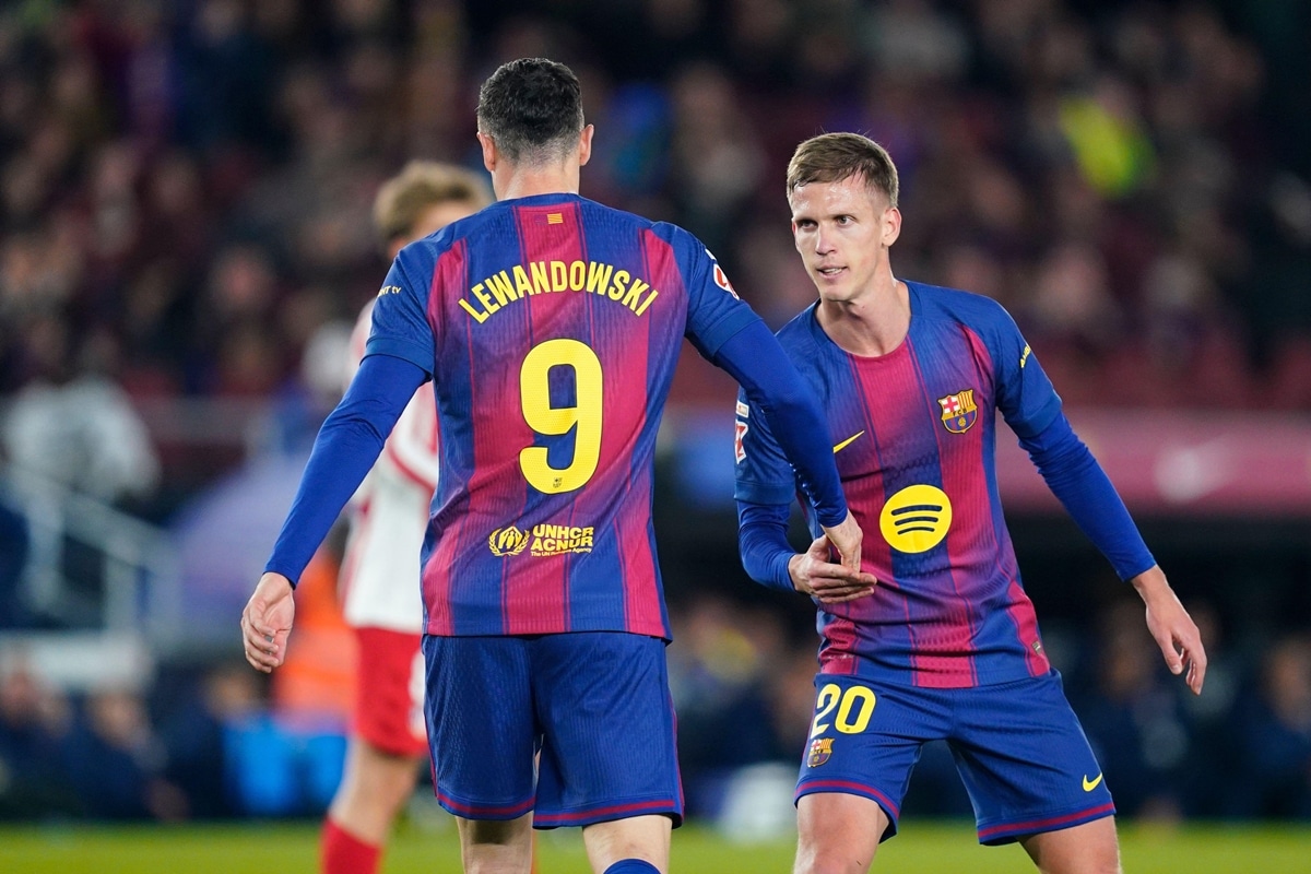 Robert Lewandowski i Dani Olmo