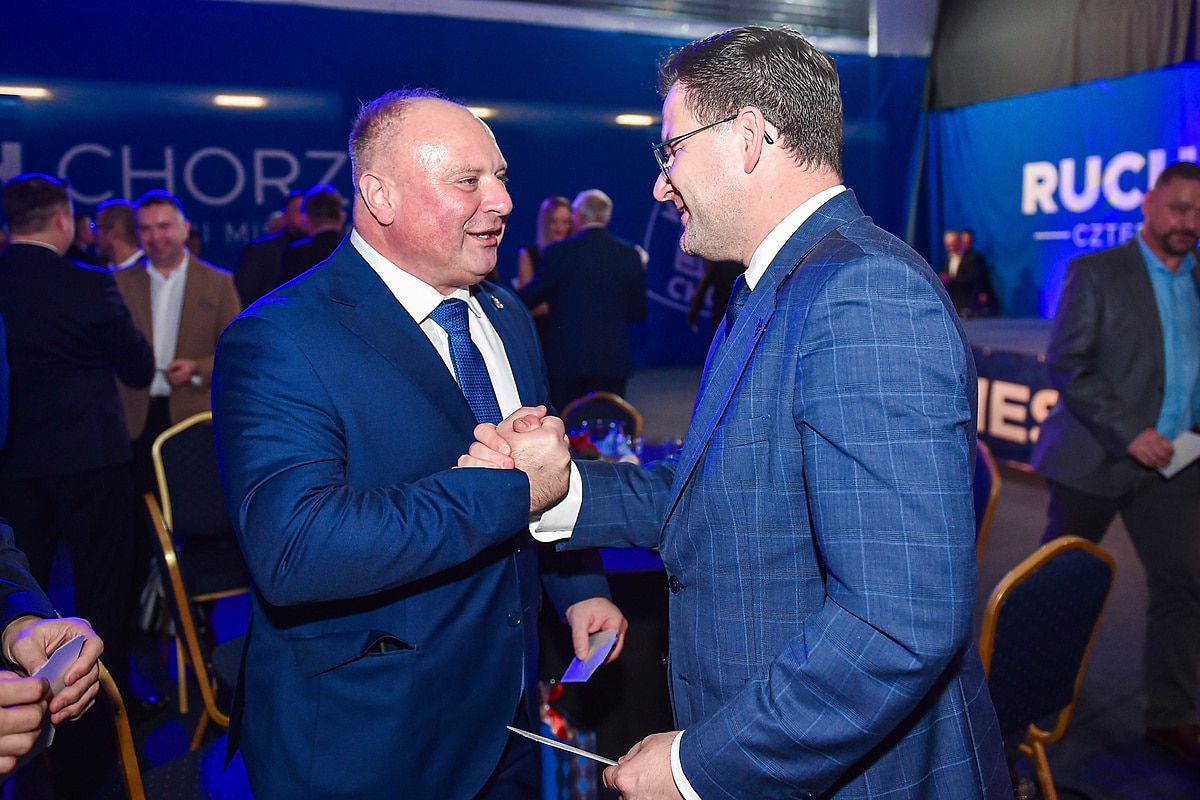 Prezes Ruchu Chorzów – Seweryn Siemianowski i prezydent Chorzowa – Szymon Michałek