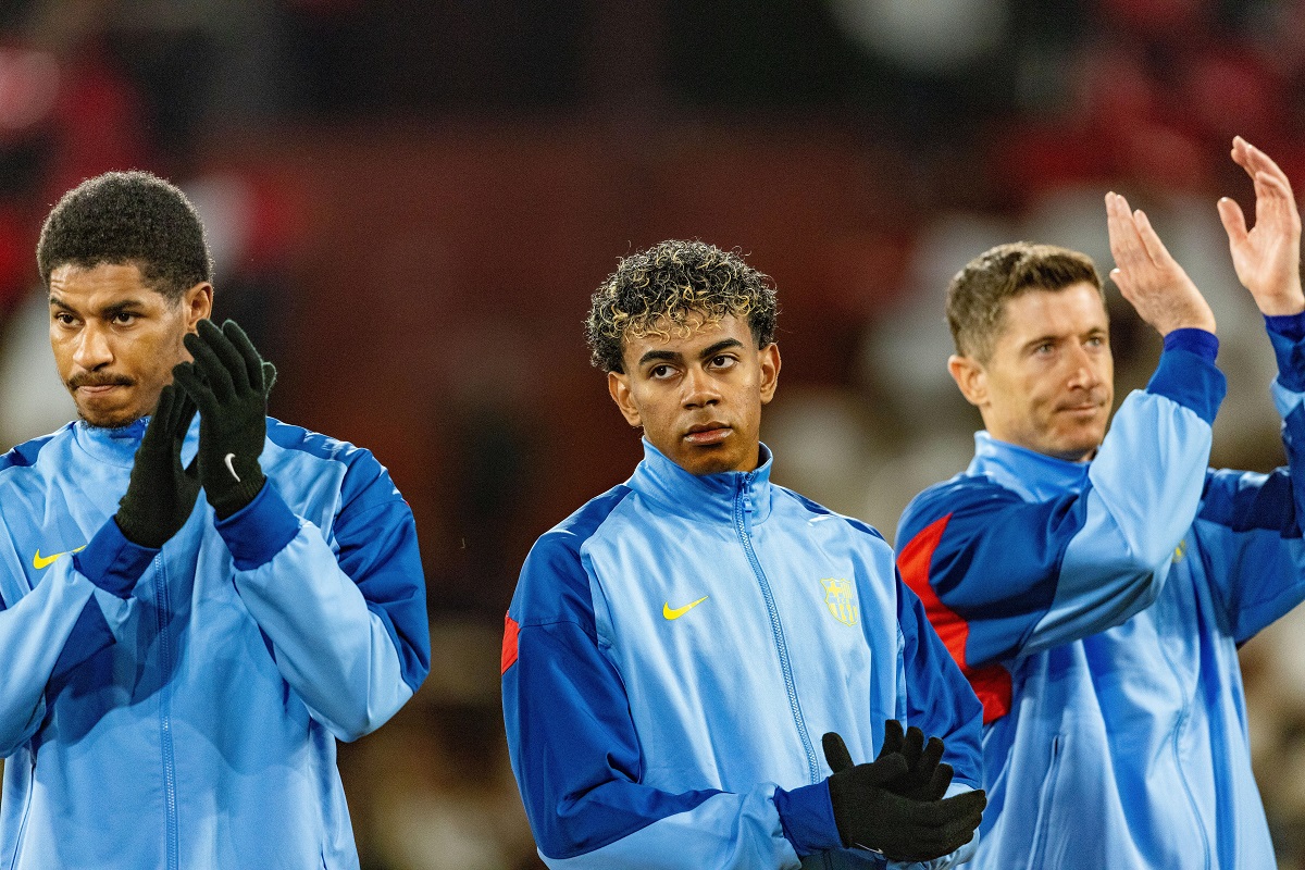 Lamine Yamal, Robert Lewandowski i Marcus Rashford (Albacete Balompie - FC Barcelona)
